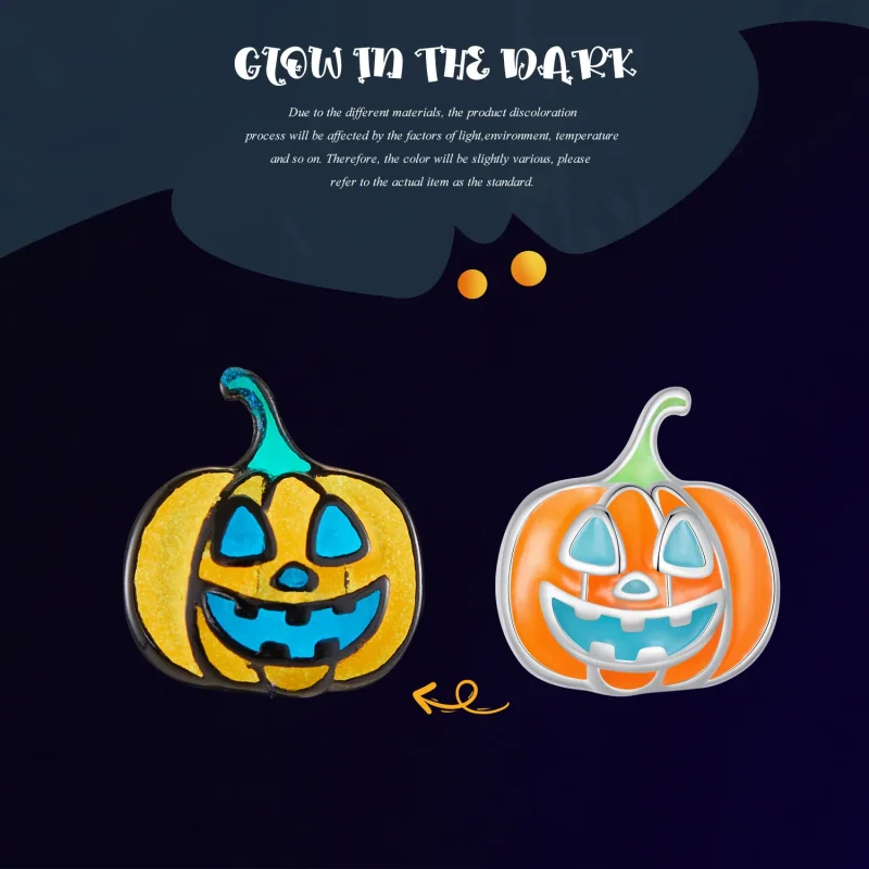 (immagine per) Studi personalizzati a forma di zucca che brillano al buio in stile Pandora - SC - Visualizza 5
