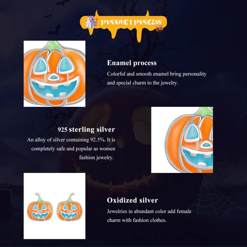 (immagine per) Studi personalizzati a forma di zucca che brillano al buio in stile Pandora - SC - Visualizza 8