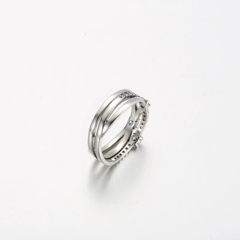 (immagine per) Anello a tripla fascia scintillante - 199400C01 - Visualizza 4