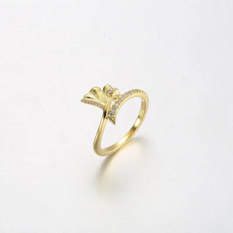 (immagine per) Anello Ginkgo placcato oro 14k - 162444C01 - Visualizza 2