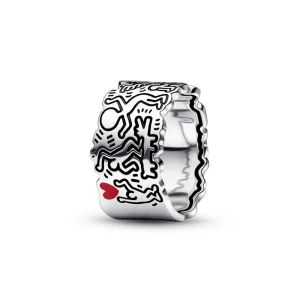 (immagine per) Anello largo Keith Haring™ x Pandora Line Art Love & People - 192222C01