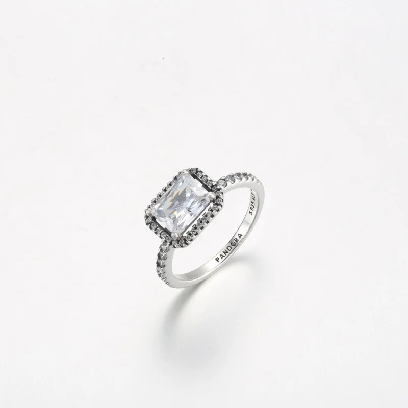 (immagine per) Anello rettangolare scintillante Halo - 192391C01 - Visualizza 2
