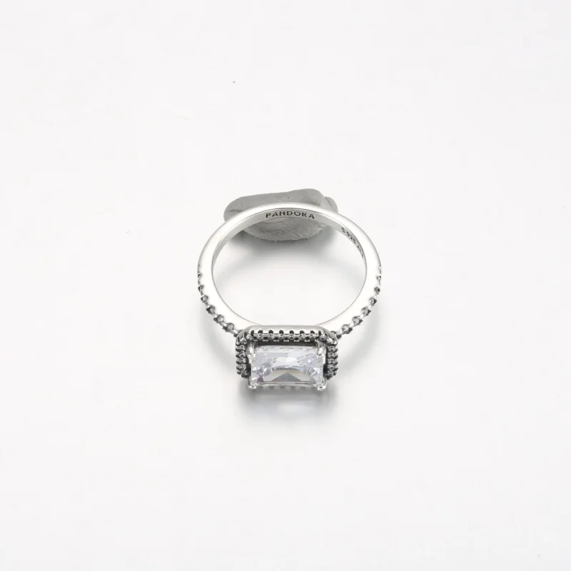 (immagine per) Anello rettangolare scintillante Halo - 192391C01 - Visualizza 3