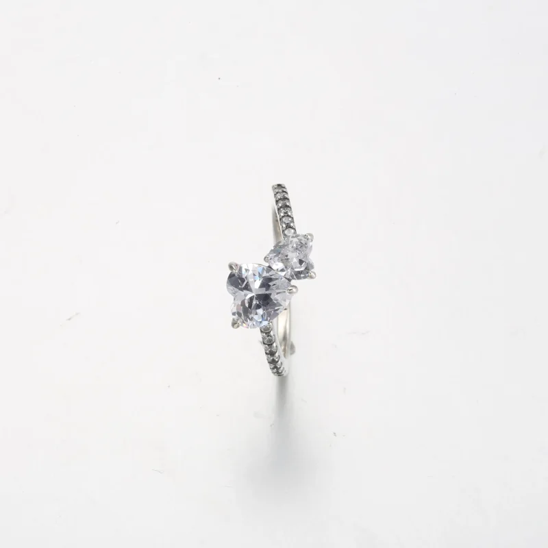 (immagine per) Anello scintillante con doppio cuore - 191198C01 - Visualizza 4