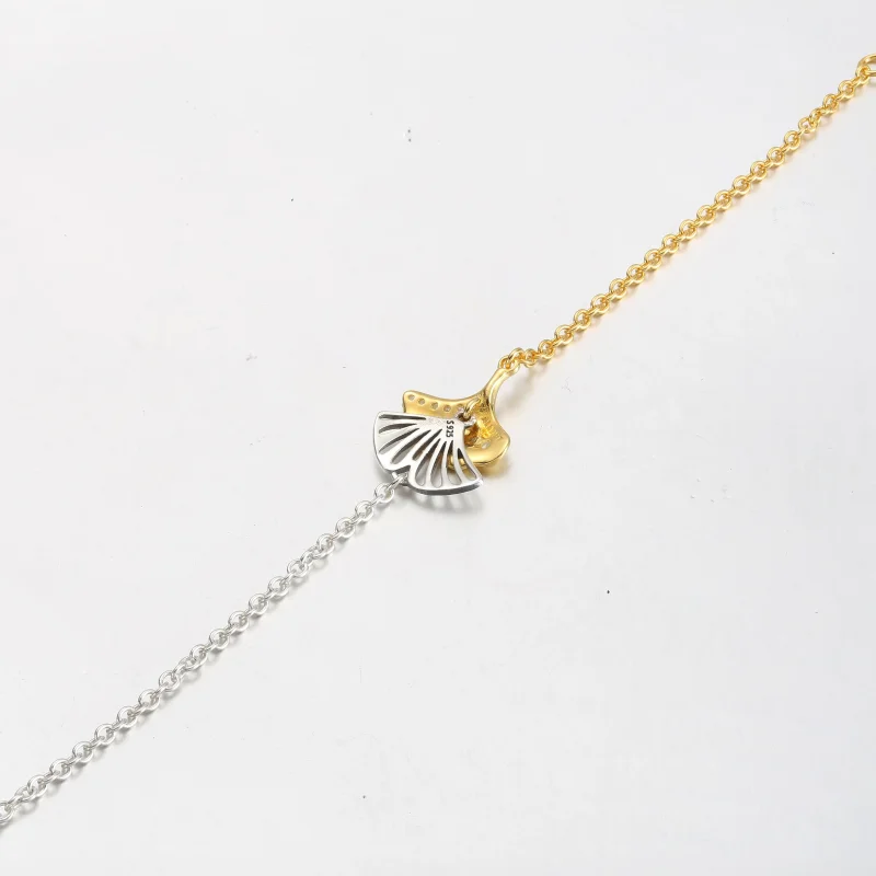(immagine per) Bracciale a catena in argento sterling Ginkgo e placcato oro 14k - 562427C01 - Visualizza 4