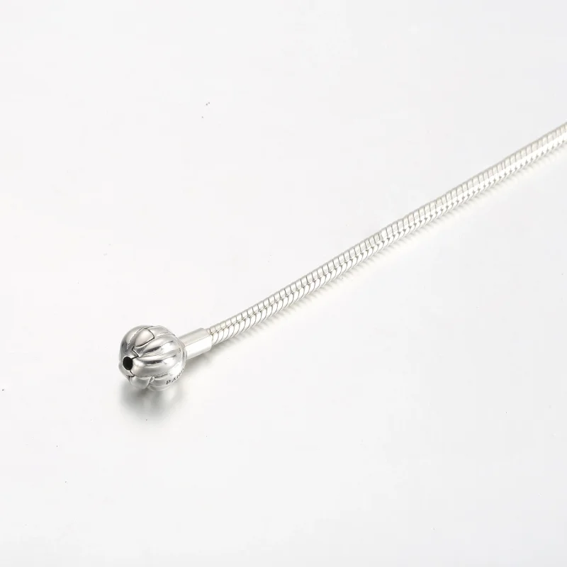 (immagine per) Bracciale in argento sterling con catena serpente e chiusura con nodo d'amore - - Visualizza 4