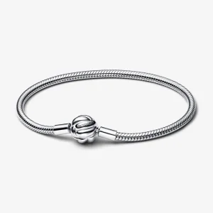 (immagine per) Bracciale in argento sterling con catena serpente e chiusura con nodo d'amore - 592422C00