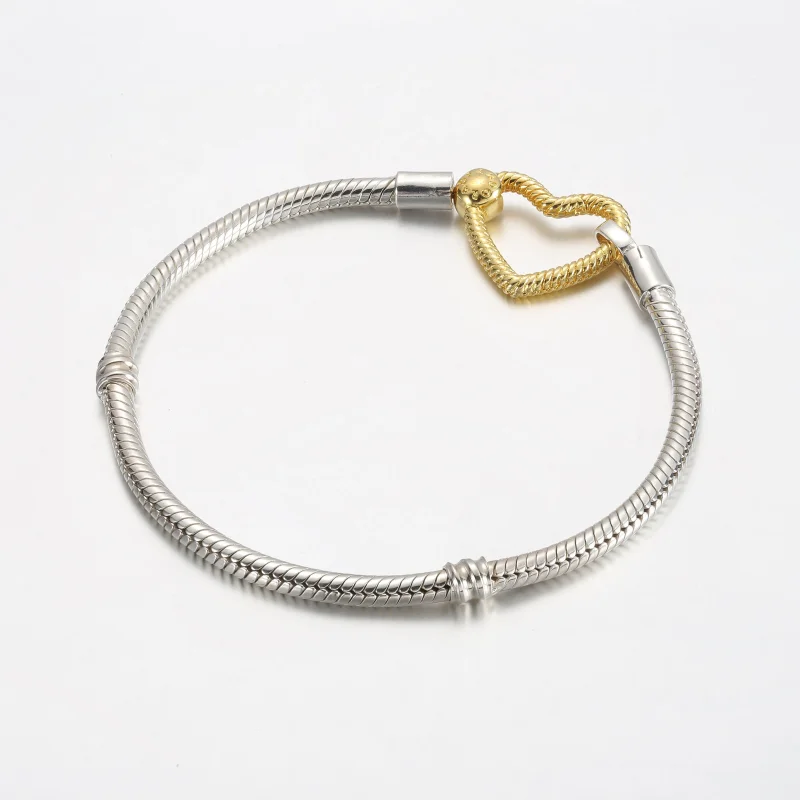 (immagine per) Bracciale Pandora Moments con catena a serpente e chiusura a cuore - 569539C00 - Visualizza 2