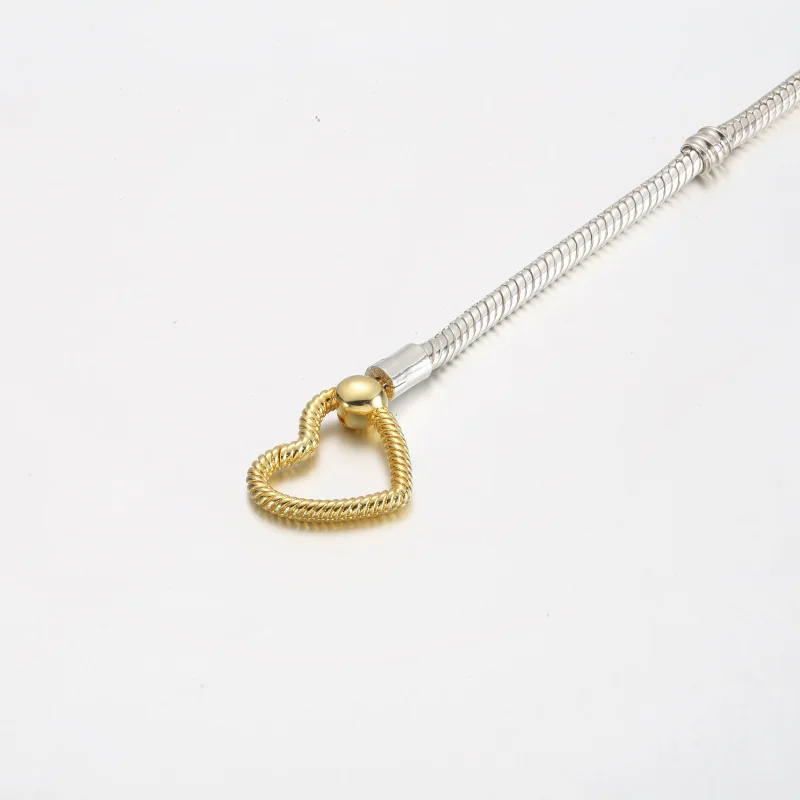 (immagine per) Bracciale Pandora Moments con catena a serpente e chiusura a cuore - 569539C00 - Visualizza 3