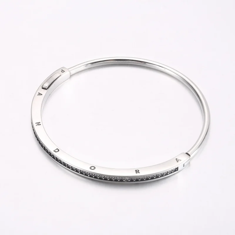 (immagine per) Bracciale rigido Pandora Signature ID con pavé - 592313C01 - Visualizza 2