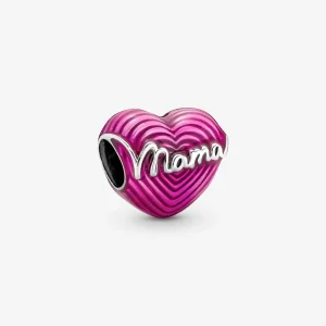 Charm PANDORA a forma di cuore che irradia amore mamma - 791505C01 (immagine per) Charm PANDORA a forma di cuore che irradia amore mamma - 791505C01