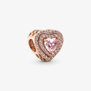 Charm PANDORA a forma di cuore livellato scintillante - 789218C01 (immagine per) Charm PANDORA a forma di cuore livellato scintillante - 789218C01