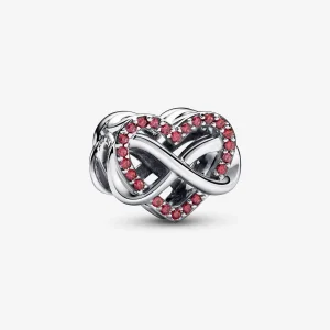 Charm PANDORA a forma di cuore rosso infinito della famiglia - 792246C01 (immagine per) Charm PANDORA a forma di cuore rosso infinito della famiglia - 792246C01