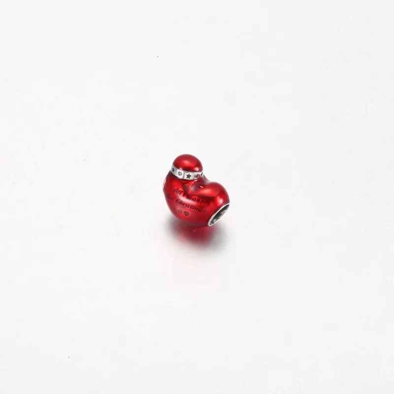 (immagine per) Charm PANDORA a forma di cuore rosso natalizio metallizzato - 792336C01 - Visualizza 2