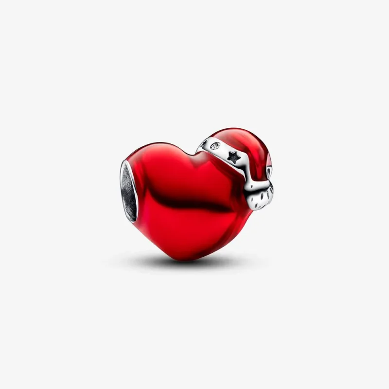 (immagine per) Charm PANDORA a forma di cuore rosso natalizio metallizzato - 792336C01