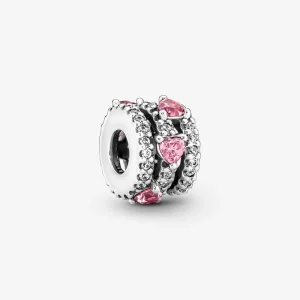 Charm PANDORA con cuori scintillanti a tripla aureola - 791161C01 (immagine per) Charm PANDORA con cuori scintillanti a tripla aureola - 791161C01