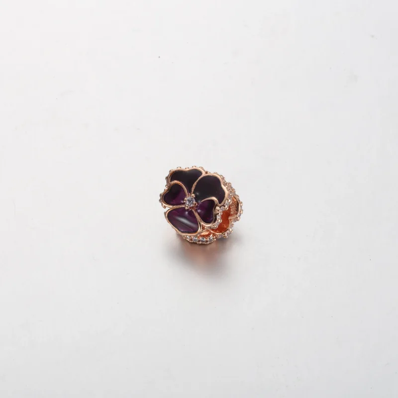 (immagine per) Charm PANDORA fiore viola del pensiero viola intenso - 780777C01 - Visualizza 2