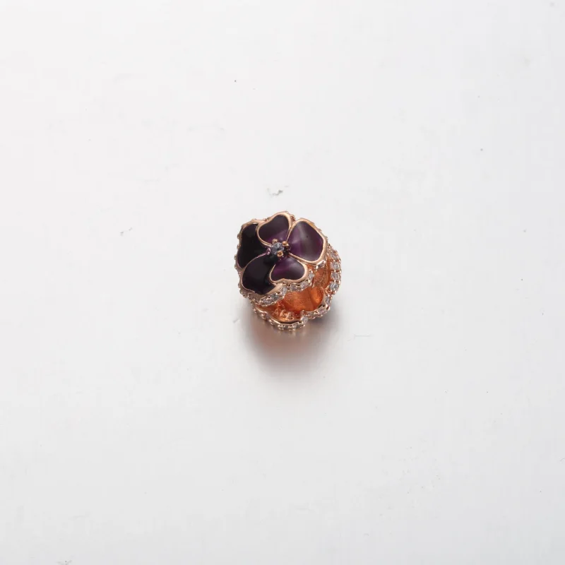 (immagine per) Charm PANDORA fiore viola del pensiero viola intenso - 780777C01 - Visualizza 3