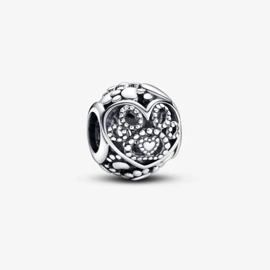 (immagine per) Charm PANDORA in pelliccia con cuori e impronte di zampe - 792248C00