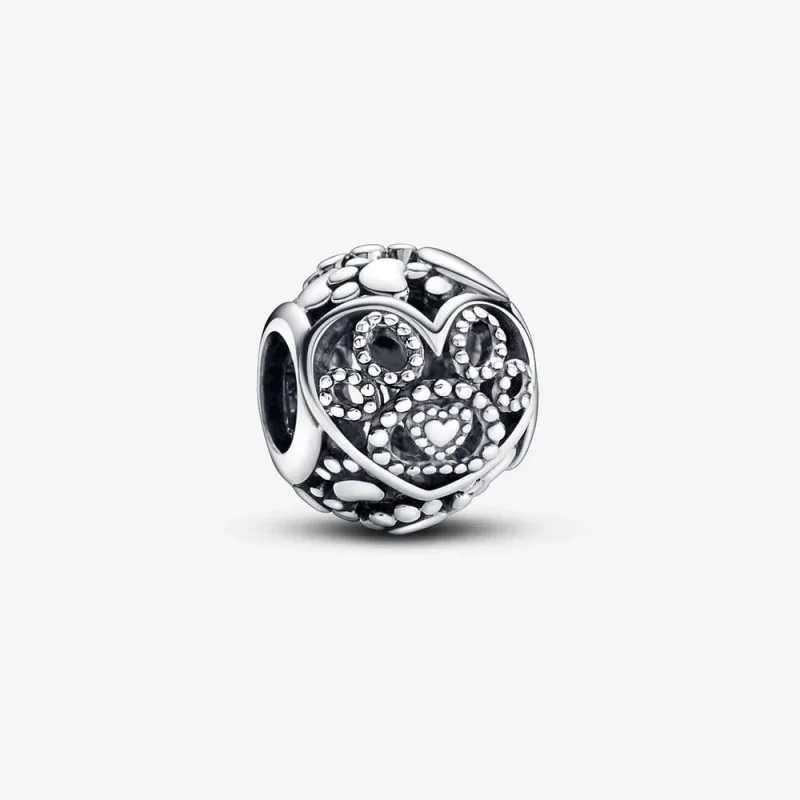 (immagine per) Charm PANDORA in pelliccia con cuori e impronte di zampe - 792248C00