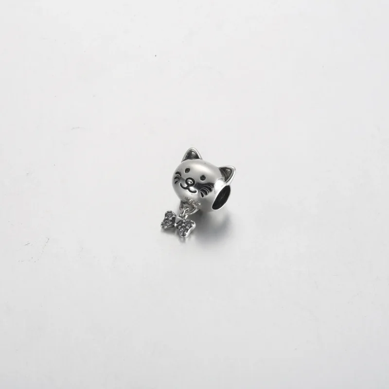 (immagine per) Charm PANDORA per gatto e fiocco - 792255C01 - Visualizza 2