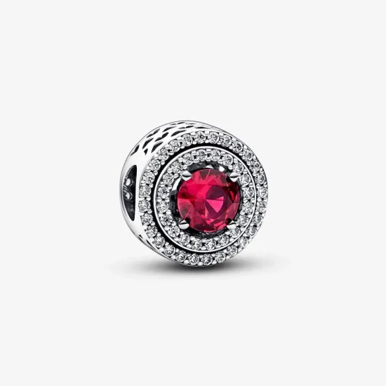 (immagine per) Charm PANDORA rotondo livellato rosso scintillante - 792418c01