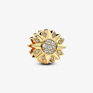 Charm PANDORA sole placcato oro 14k con zirconi chiari - 762839C01 (immagine per) Charm PANDORA sole placcato oro 14k con zirconi chiari - 762839C01