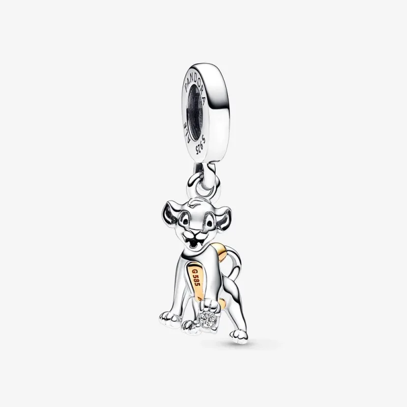 (immagine per) Charm pendente PANDORA con diamante coltivato in laboratorio di Simba del 100° anniversario della Disney - 792749C01