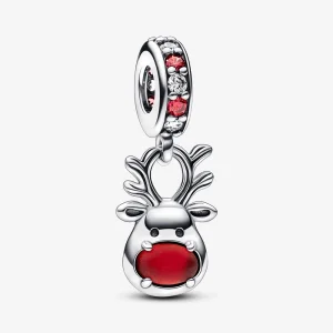 (immagine per) Charm pendente PANDORA di Murano con renna dal naso rosso - 792330C01