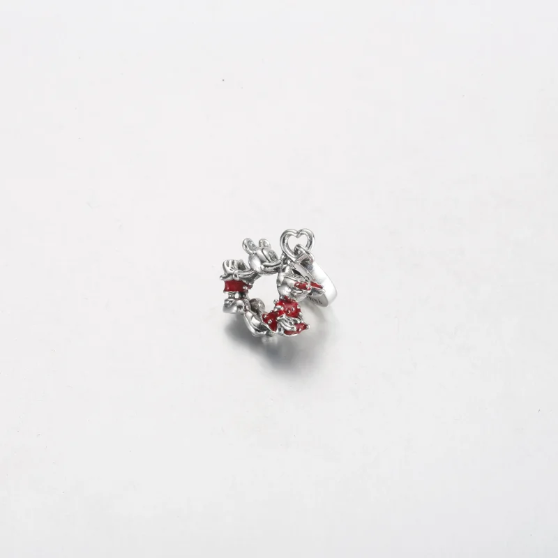 (immagine per) Charm pendente PANDORA Disney Topolino e Minnie che si baciano - 790075C01 - Visualizza 2