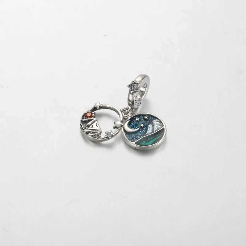 (immagine per) Charm pendente PANDORA doppio cielo notturno da campeggio - 791686C01 - Visualizza 2