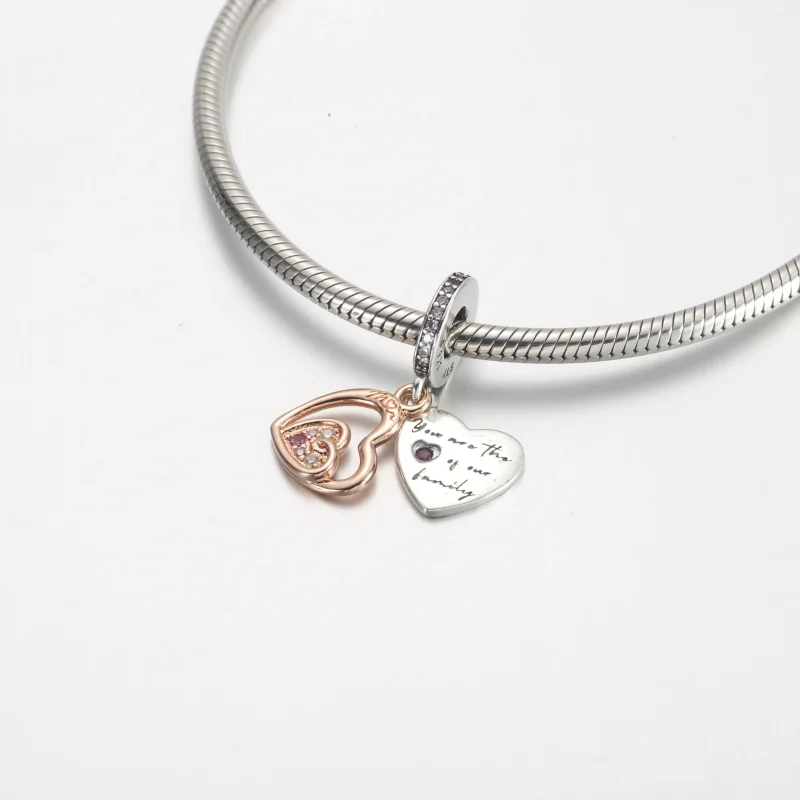 (immagine per) Charm pendente PANDORA doppio con cuori infiniti intrecciati - 781020C01 - Visualizza 4