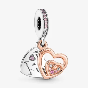 (immagine per) Charm pendente PANDORA doppio con cuori infiniti intrecciati - 781020C01