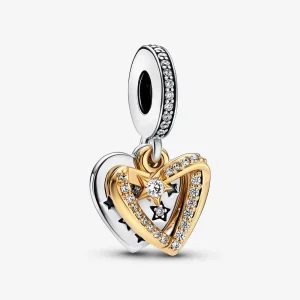 (immagine per) Charm pendente PANDORA doppio con cuori stella cadente - 762203C01
