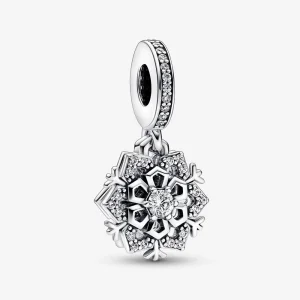 (immagine per) Charm pendente PANDORA doppio con fiocco di neve scintillante - 792355C01