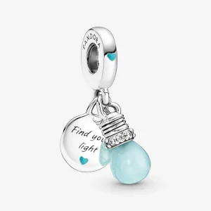 (immagine per) Charm pendente PANDORA doppio con lampadina che si illumina al buio - 791123C01