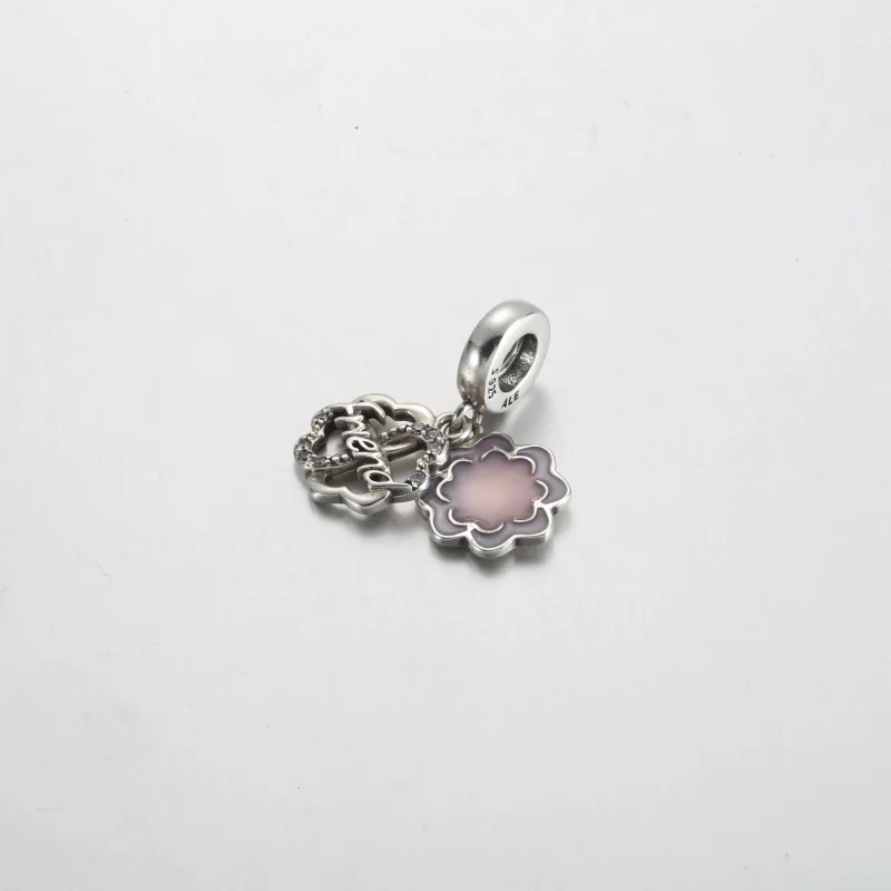 (immagine per) Charm pendente PANDORA doppio dell'amicizia con quadrifoglio - 792245C01 - Visualizza 2