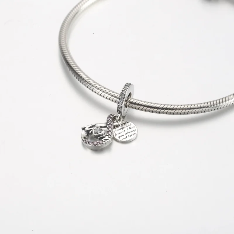 (immagine per) Charm pendente PANDORA doppio Mom Infinity Pavé - 791468C01 - Visualizza 4