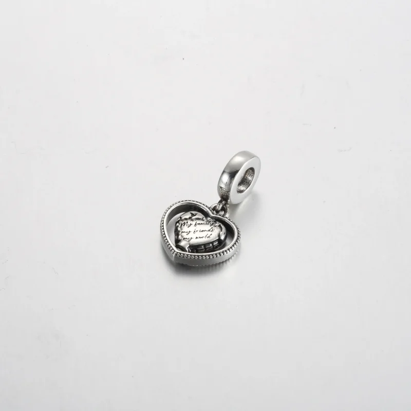 (immagine per) Charm pendente PANDORA Famiglia con globo a forma di cuore che gira - 792240C01 - Visualizza 3