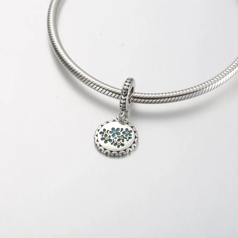 (immagine per) Charm pendente PANDORA fiore blu del non ti scordar di me - 792018C00_E031 - Visualizza 4