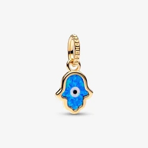 (immagine per) Charm pendente PANDORA mano di Hamsa blu opalescente - 762699C01