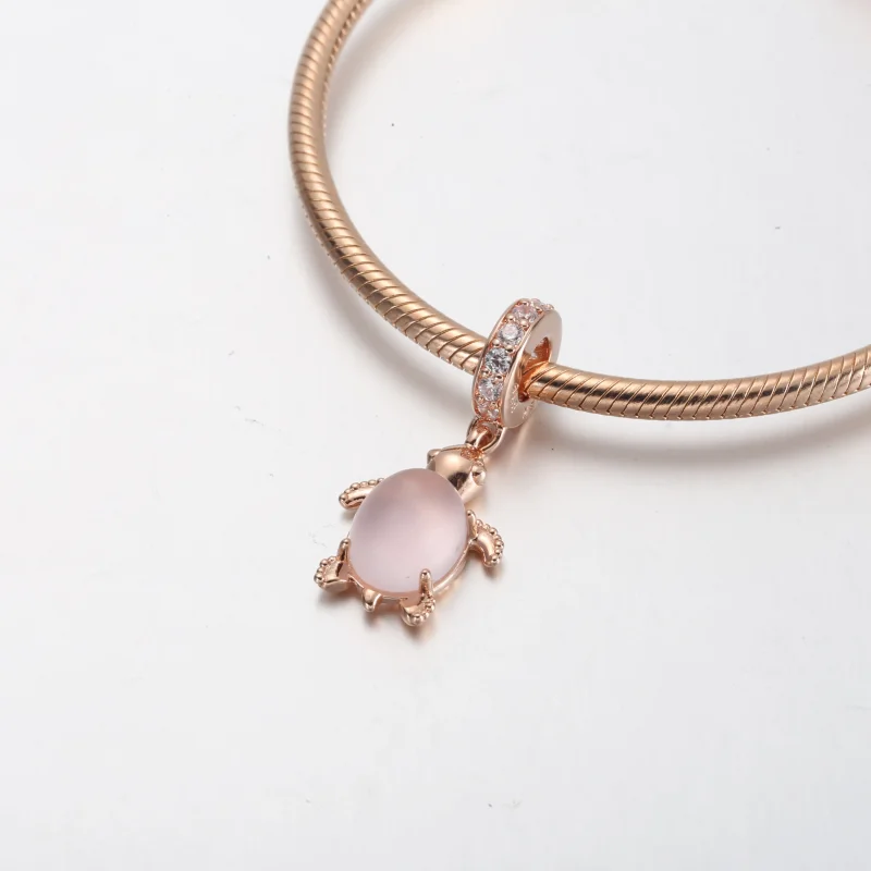 (immagine per) Charm pendente PANDORA tartaruga marina rosa in vetro di Murano - 788939C01 - Visualizza 4
