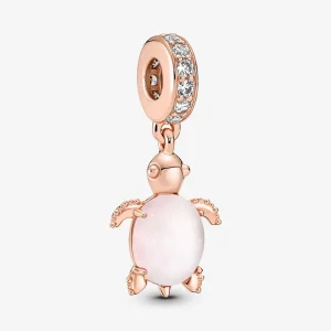 (immagine per) Charm pendente PANDORA tartaruga marina rosa in vetro di Murano - 788939C01