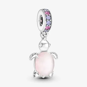 (immagine per) Charm pendente PANDORA tartaruga marina rosa in vetro di Murano - 798939C02