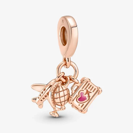(immagine per) Charm pendente PANDORA triplo aeroplano, mappamondo e valigia - 789435C01