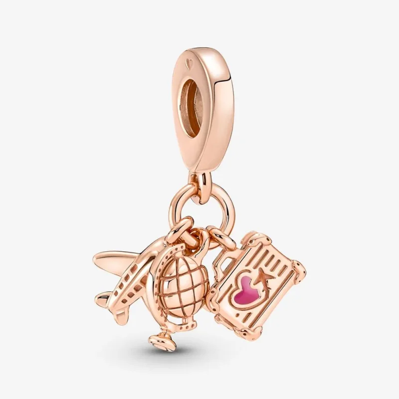 (immagine per) Charm pendente PANDORA triplo aeroplano, mappamondo e valigia - 789435C01