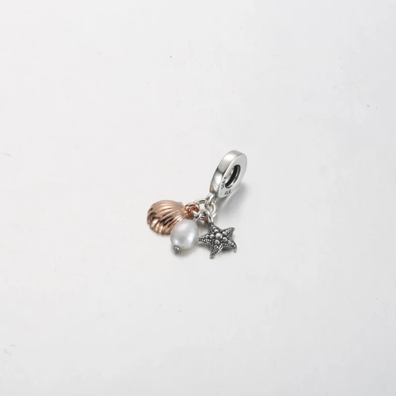 (immagine per) Charm pendente PANDORA triplo con perla coltivata d'acqua dolce trattata, stella - Visualizza 2