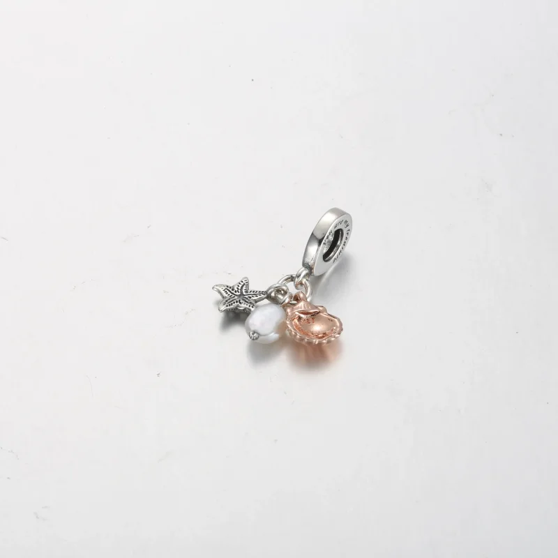 (immagine per) Charm pendente PANDORA triplo con perla coltivata d'acqua dolce trattata, stella - Visualizza 3