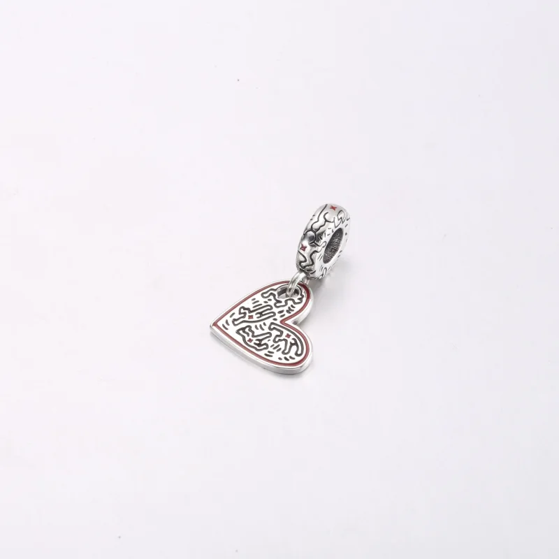 (immagine per) Ciondolo pendente a forma di cuore Keith Haring™ x Pandora Line Art People - 792 - Visualizza 2