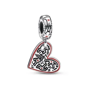 (immagine per) Ciondolo pendente a forma di cuore Keith Haring™ x Pandora Line Art People - 792215C01